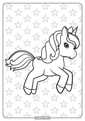 Free Printable Prancing Unicorn Pdf Coloring Page