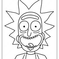 free printable rick sanchez pdf coloring page