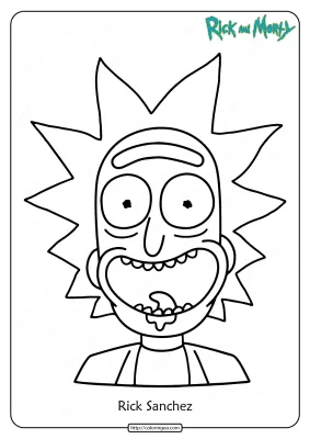 Free Printable Rick Sanchez Pdf Coloring Page