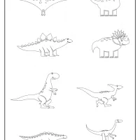free printable simple dinosaur drawings page