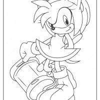 free printable sonic amy rose pdf coloring page