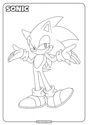Free Printable Sonic the Hedgehog Drawing Page