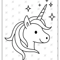 free printable sparkling unicorn pdf coloring page