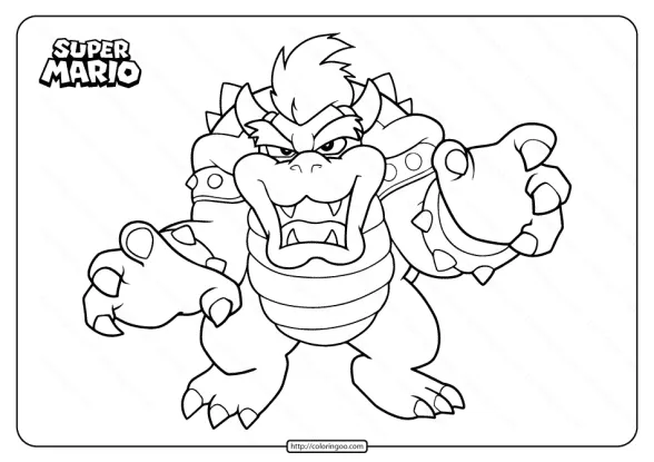 Free Printable Super Mario Bowser Coloring Page 1 free printable super mario bowser coloring page