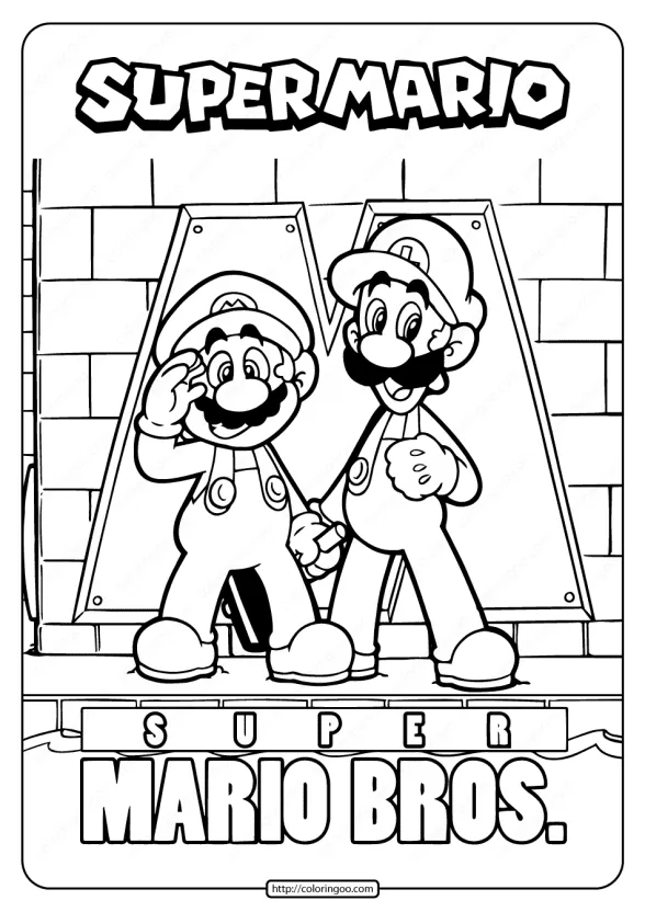 Free Printable Super Mario Bros Coloring Page 1 free printable super mario bros coloring page
