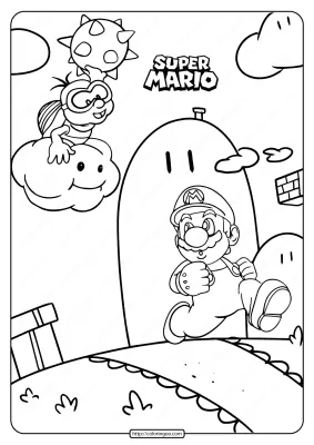 Free Printable Super Mario Game Coloring Page