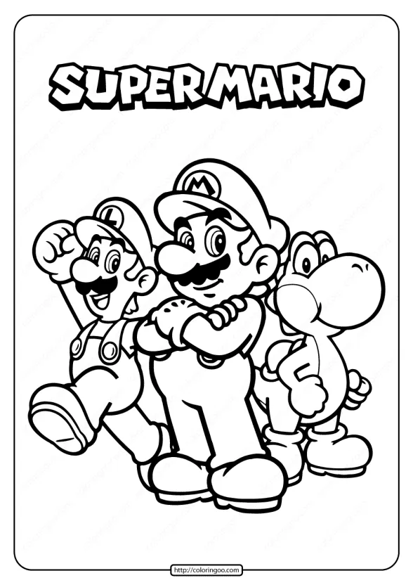Free Printable Super Mario Pdf Coloring Page 1 free printable super mario pdf coloring page