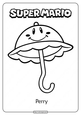 Free Printable Super Mario Perry Coloring Page