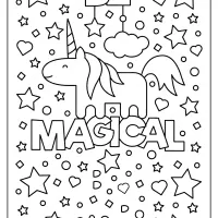 free printable unicorn be magical coloring page