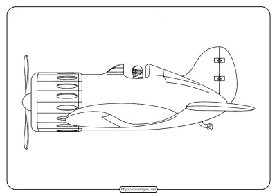 Free Printable War Plane Pdf Coloring Page