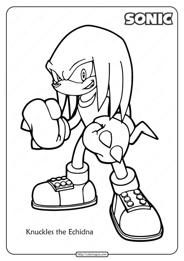 knuckles the echidna printable coloring pages