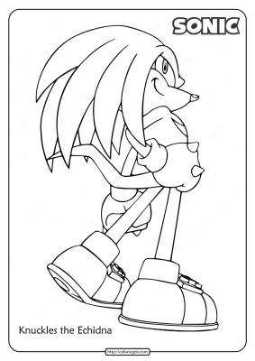 Knuckles the Echidna Sonic Pdf Coloring Pages
