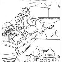Princess Jasmine and Aladdin Coloring Page 14 princess jasmine and aladdin pdf coloring page