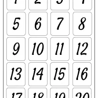 printable 1 to 20 rectangle border numbers worksheet 01