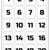 printable 1 to 20 rectangle border numbers worksheet 02