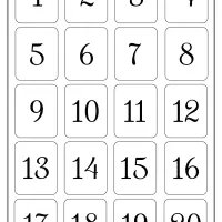 printable 1 to 20 rectangle border numbers worksheet 03