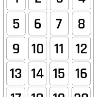 printable 1 to 20 rectangle border numbers worksheet 04