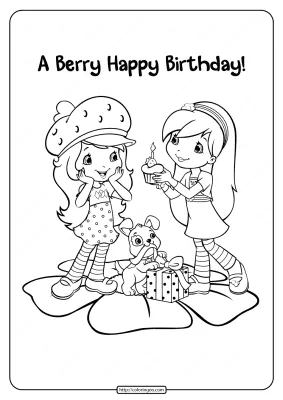Printable A Berry Happy Birthday Coloring Page