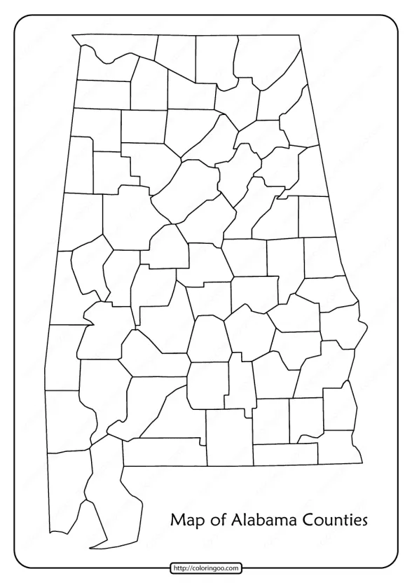 Printable Blank Map of Alabama Counties Pdf Worksheet 1 printable blank map of alabama counties pdf worksheet