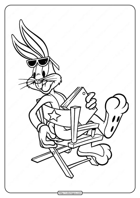 Printable Bugs Bunny Film Director Coloring Page 1 printable bugs bunny film director coloring page