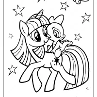printable mlp twilight sparkle and spike coloring page