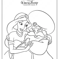 Printable Princess Jasmine Father's Day Coloring Page 19 printable princess jasmine fathers day coloring page