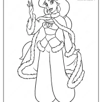Princess Jasmine Ready for Winter Coloring Page 17 printable princess jasmine ready for winter coloring page