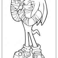 printable sonic knuckles the echidna coloring page