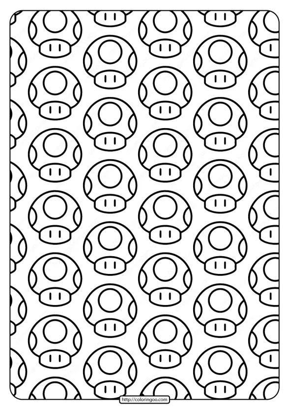 printable super mario mushroom pdf pattern