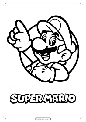 Printable Super Mario Pdf Coloring Page