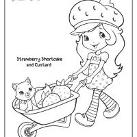 Strawberry Shortcake and Custard Coloring Page