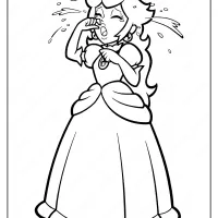 Printable Super Princess Peach Crying Coloring Page 33 super mario princess peach crying coloring page