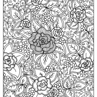 Free Printable Flower Pattern Coloring Page 01
