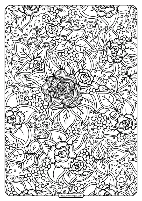 Free Printable Flower Pattern Coloring Page 01 1 Free Printable Flower Pattern Coloring Page 01
