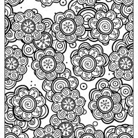 Free Printable Flower Pattern Coloring Page 02