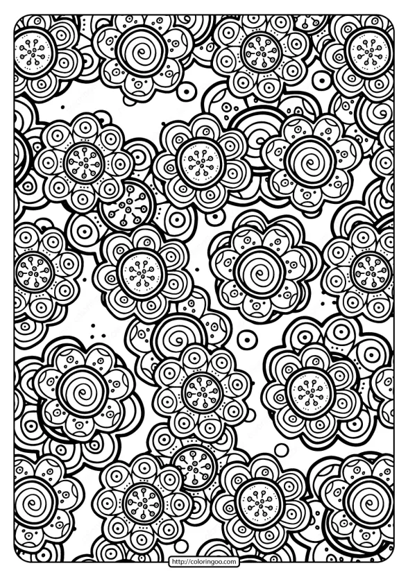 Free Printable Flower Pattern Coloring Page 02 1 Free Printable Flower Pattern Coloring Page 02