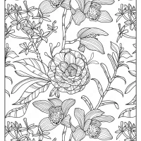 Free Printable Flower Pattern Coloring Page 03