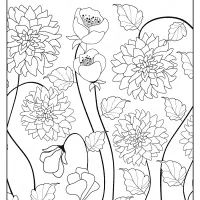 Free Printable Flower Pattern Coloring Page 05