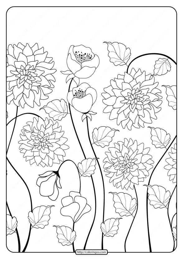 Free Printable Flower Pattern Coloring Page 05 1 Free Printable Flower Pattern Coloring Page 05