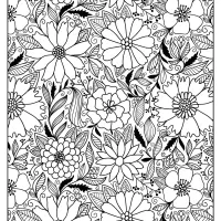 Free Printable Flower Pattern Coloring Page 06