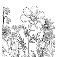 Free Printable Flower Pattern Coloring Page 07