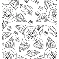 Free Printable Flower Pattern Coloring Page 08