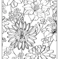 Free Printable Flower Pattern Coloring Page 13
