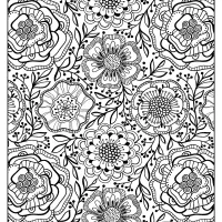 Free Printable Flower Pattern Coloring Page 14