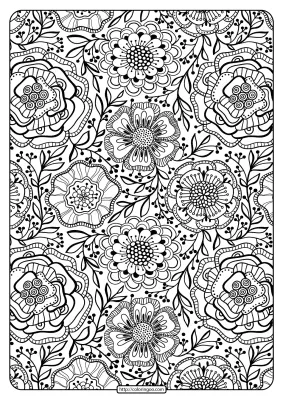 Free Printable Flower Pattern Coloring Page 14