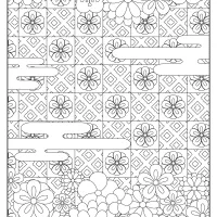 Free Printable Flower Pattern Coloring Page 15