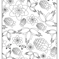 Free Printable Flower Pattern Coloring Page 16