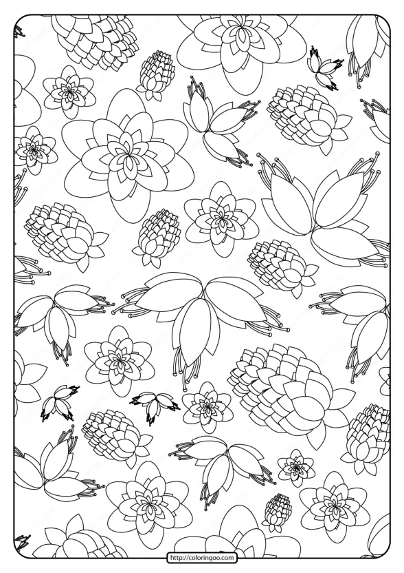 Free Printable Flower Pattern Coloring Page 16 1 Free Printable Flower Pattern Coloring Page 16