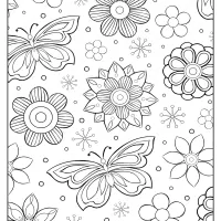 Free Printable Flower Pattern Coloring Page 19