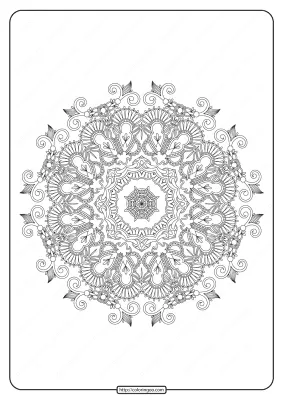 Free Printable Mandala Pattern Coloring Page 40